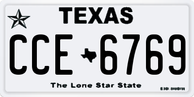 TX license plate CCE6769