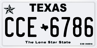 TX license plate CCE6786