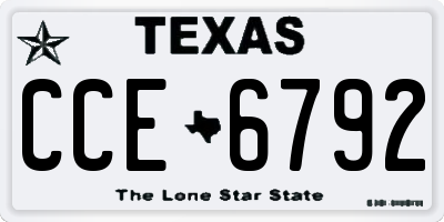 TX license plate CCE6792