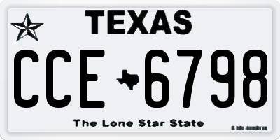 TX license plate CCE6798