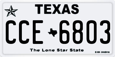 TX license plate CCE6803