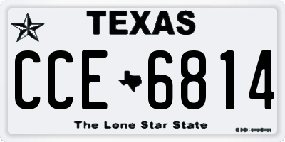 TX license plate CCE6814