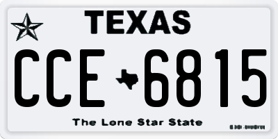 TX license plate CCE6815
