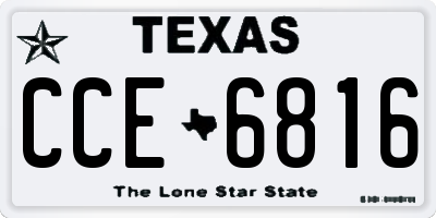 TX license plate CCE6816
