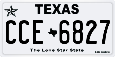 TX license plate CCE6827