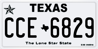 TX license plate CCE6829