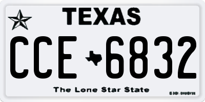 TX license plate CCE6832