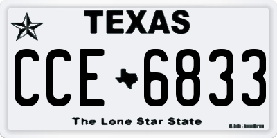 TX license plate CCE6833