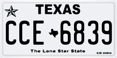 TX license plate CCE6839