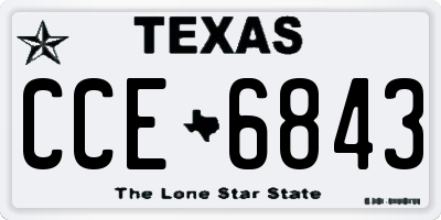 TX license plate CCE6843