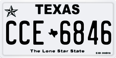 TX license plate CCE6846