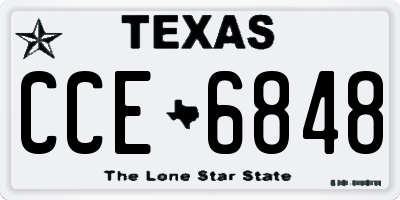 TX license plate CCE6848
