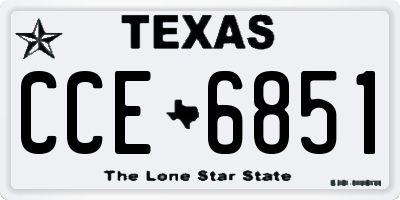 TX license plate CCE6851