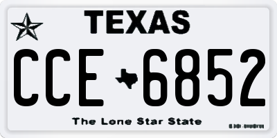 TX license plate CCE6852