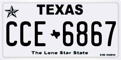 TX license plate CCE6867