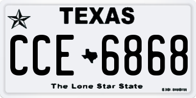 TX license plate CCE6868