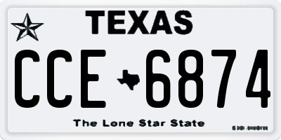 TX license plate CCE6874