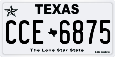 TX license plate CCE6875