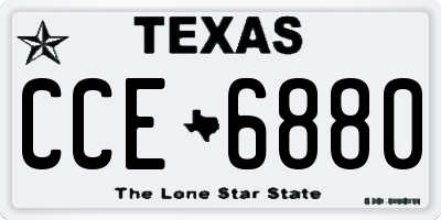 TX license plate CCE6880