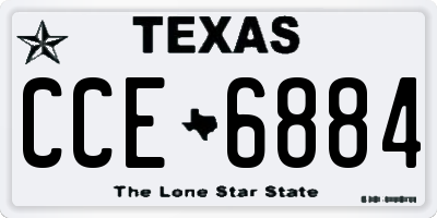 TX license plate CCE6884