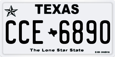 TX license plate CCE6890