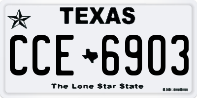 TX license plate CCE6903