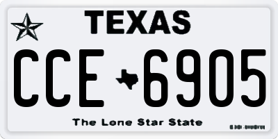 TX license plate CCE6905