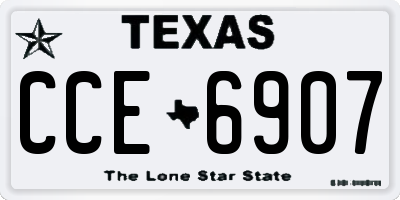 TX license plate CCE6907