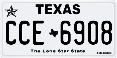 TX license plate CCE6908