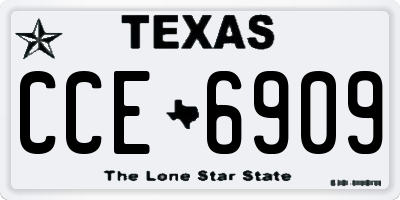 TX license plate CCE6909