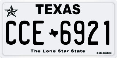 TX license plate CCE6921
