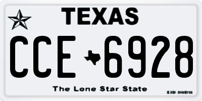 TX license plate CCE6928