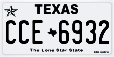 TX license plate CCE6932