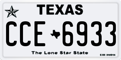 TX license plate CCE6933