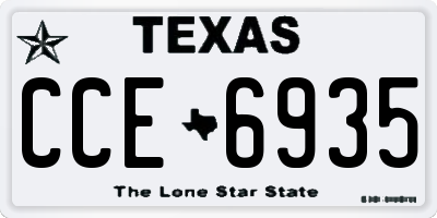 TX license plate CCE6935