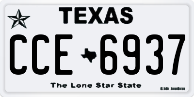 TX license plate CCE6937