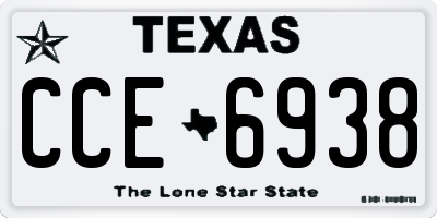 TX license plate CCE6938