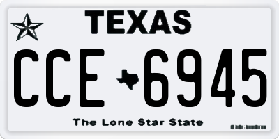 TX license plate CCE6945