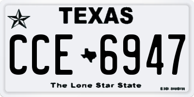 TX license plate CCE6947