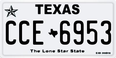 TX license plate CCE6953