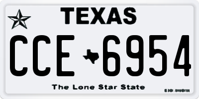TX license plate CCE6954
