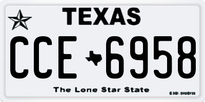 TX license plate CCE6958