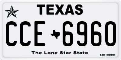 TX license plate CCE6960