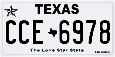 TX license plate CCE6978