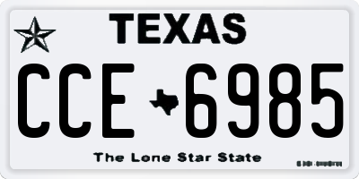 TX license plate CCE6985