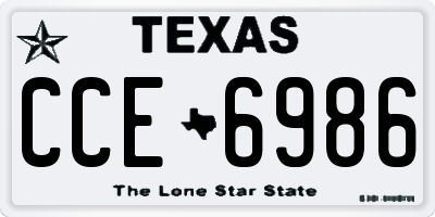 TX license plate CCE6986