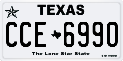 TX license plate CCE6990