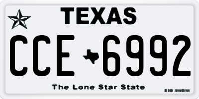 TX license plate CCE6992