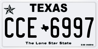 TX license plate CCE6997
