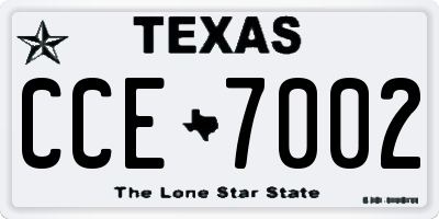 TX license plate CCE7002